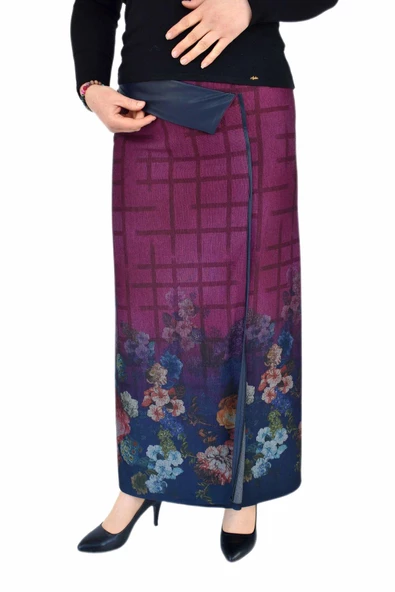 Kadın Uzun Etek Deri Kombinli BGLSZ16K206 - Resim 2