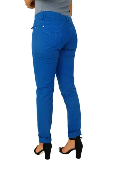 Kadın Renkli Düşük Bel Pantolon Kanvas 348 TT002238 - Resim 9