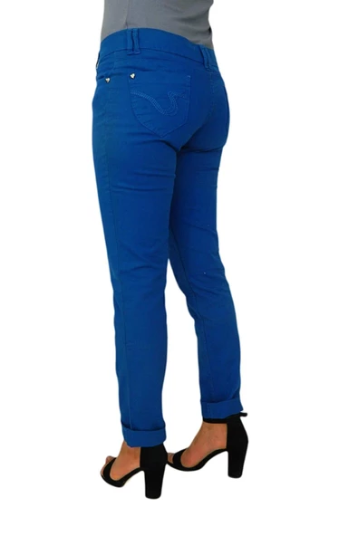 Kadın Renkli Düşük Bel Pantolon Kanvas 348 TT002238 - Resim 10