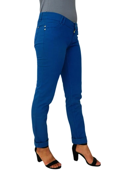 Kadın Renkli Düşük Bel Pantolon Kanvas 348 TT002238 - Resim 7