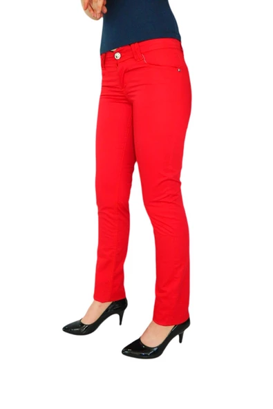 Kadın Renkli Düşük Bel Pantolon Kanvas 348 TT002238 - Resim 6