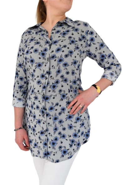 Kadın Tunik Papatya Desenli Almira 1597 Bgl-st00999 - Resim 4