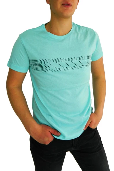 NAYKI ERKEK SIFIR YAKA PANO BASKILI PETEK SÜPREM T-SHİRT 2123 BGL-ST01 - Resim 7