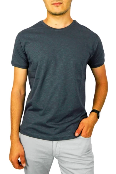 Erkek Büyük Beden Sıfır Yaka Tişört BGL-ST00488 - Resim 6