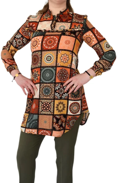 Kadın Etnik Desen Tunik BGL-ST02016 - Resim 5