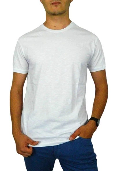 Erkek Büyük Beden Sıfır Yaka Tişört BGL-ST00488 - Resim 3