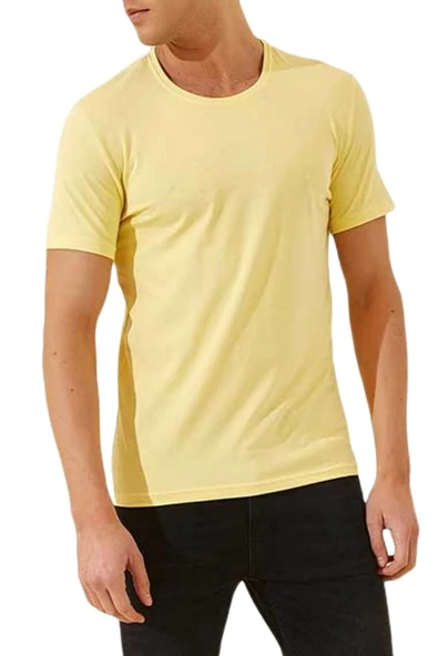 Erkek Büyük Beden Sıfır Yaka Tişört BGL-ST00488 - Resim 9