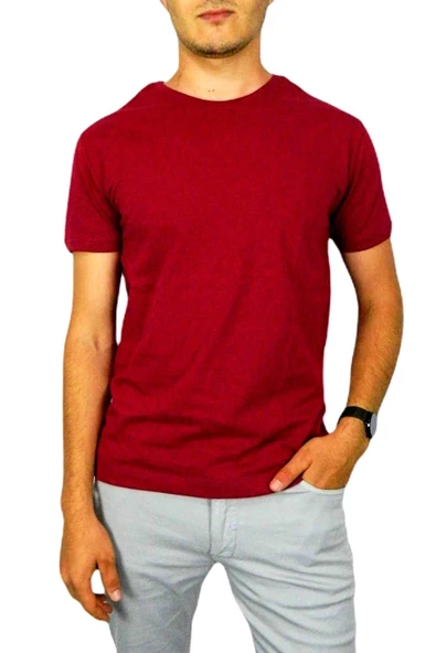 Erkek Büyük Beden Sıfır Yaka Tişört BGL-ST00488 - Resim 4