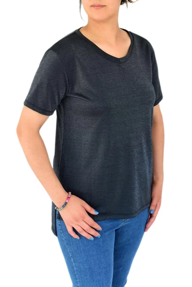 Kadın V Yaka Ön Kısa Arka Uzun Tişört BGL-ST02088 ürün görseli