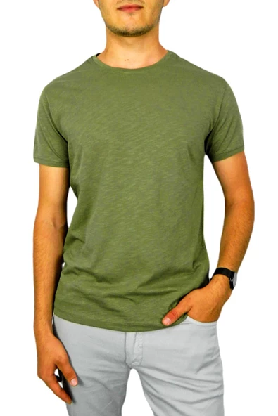 Erkek Büyük Beden Sıfır Yaka Tişört BGL-ST00488 - Resim 2