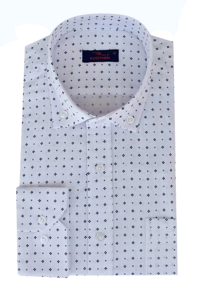 Erkek Uzun Kol Klasik Gömlek Puantiyeli BGL-ST01900 - Resim 4