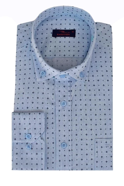 Erkek Uzun Kol Klasik Gömlek Puantiyeli BGL-ST01900 - Resim 3