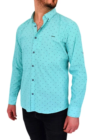 Erkek Puantiyeli Spor Gömlek DYM-9585 - Resim 4