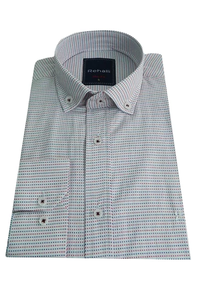 Erkek Gömlek Slim Fitt Puantiyeli Rehalli BGL-ST00803 - Resim 3