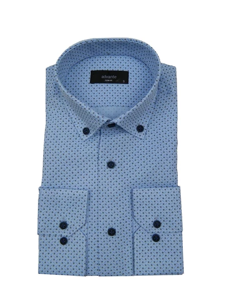 Erkek Slim Fitt Puaniyeli Gömlek 000173 - Resim 3