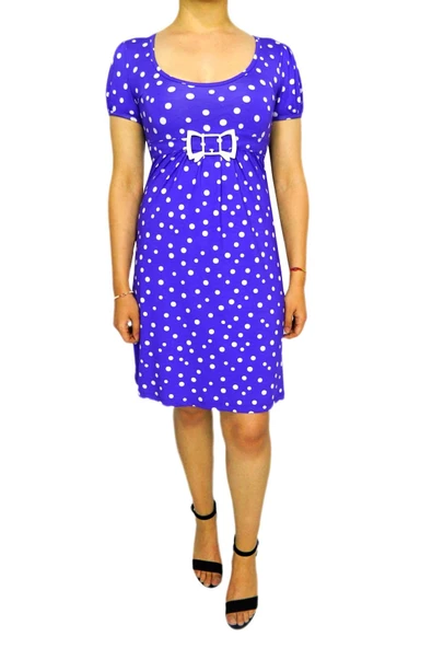 Kadın Mor Puanlı Elbise BELL4065 - Resim 2