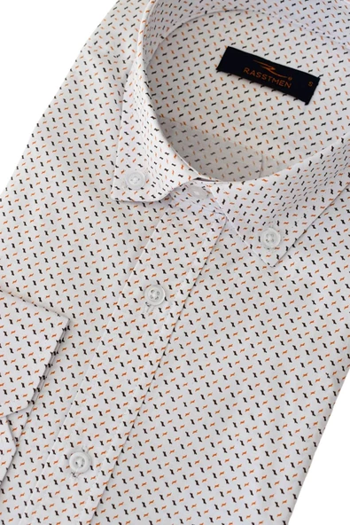 Erkek Silim Fit Uzun Kol Puantiyeli Gömlek BGL-ST01968 - Resim 8