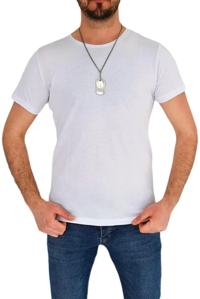 Erkek Büyük Beden Sıfır Yaka Tişört 1-T-387 BGL-ST01801 - Resim 6