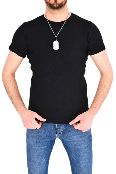 Erkek Büyük Beden Sıfır Yaka Tişört 1-T-387 BGL-ST01801 - Resim 9