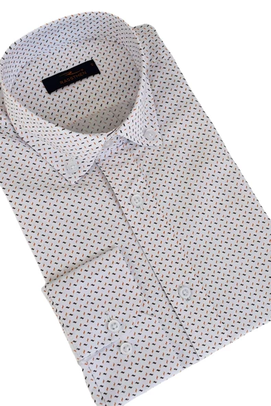 Erkek Silim Fit Uzun Kol Puantiyeli Gömlek BGL-ST01968 - Resim 5