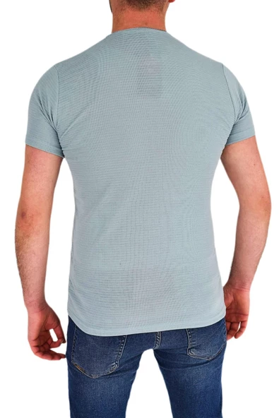 Erkek Büyük Beden Sıfır Yaka Tişört 1-T-387 BGL-ST01801 - Resim 12