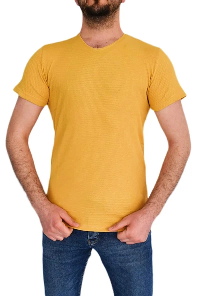 Erkek Sıfır Yaka Tişört T-523 BGL-ST01833 - Resim 4