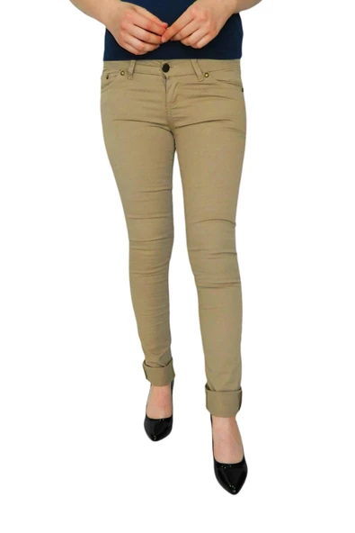 Kadın Kanvas Pantolon Düşük Bel BGL-0764 - Resim 3
