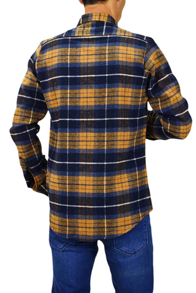 Erkek Uzun Kol Silim Fit Oduncu Gömlek BGL-ST01687 - Resim 7