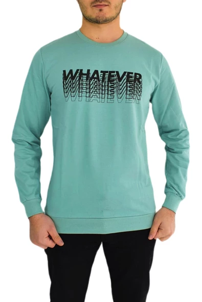 Erkek Sıfır Yaka Sweat Whatever BGL-ST01723 - 4