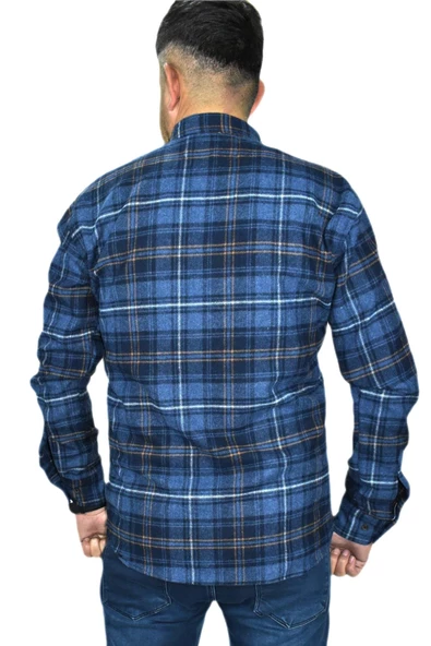 Erkek Gömlek Oduncu Silim Fit Uzun Kol Çift Cepli BGL-ST01682 - Resim 10