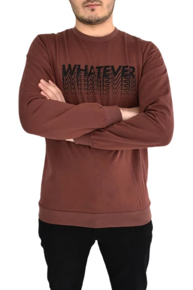Erkek Sıfır Yaka Sweat Whatever BGL-ST01723 - 5