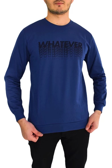 Erkek Sıfır Yaka Sweat Whatever BGL-ST01723 - 1