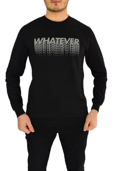 Erkek Sıfır Yaka Sweat Whatever BGL-ST01723 - 3