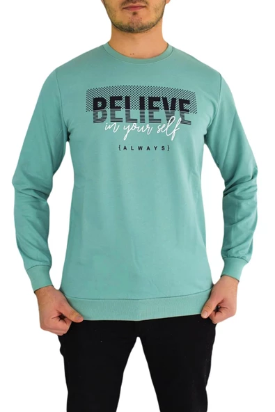 Erkek Sıfır Yaka Sweat Belıeve BGL-ST01724 ürün görseli