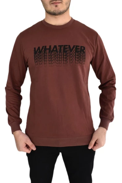 Erkek Sıfır Yaka Sweat Whatever BGL-ST01723 - 2