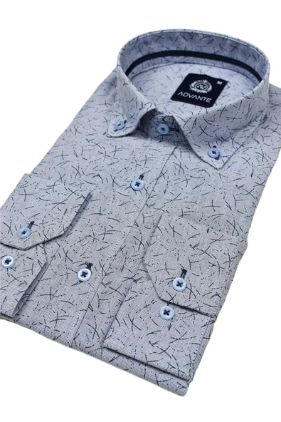 Erkek Uzun Kol Silim Fit Gömlek BGL-ST01688 - Resim 5