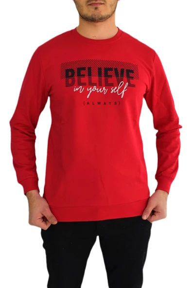 Erkek Sıfır Yaka Sweat Belıeve BGL-ST01724 - Resim 3