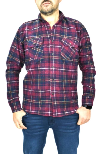 Erkek Gömlek Oduncu Silim Fit Uzun Kol Çift Cepli BGL-ST01682 - Resim 4