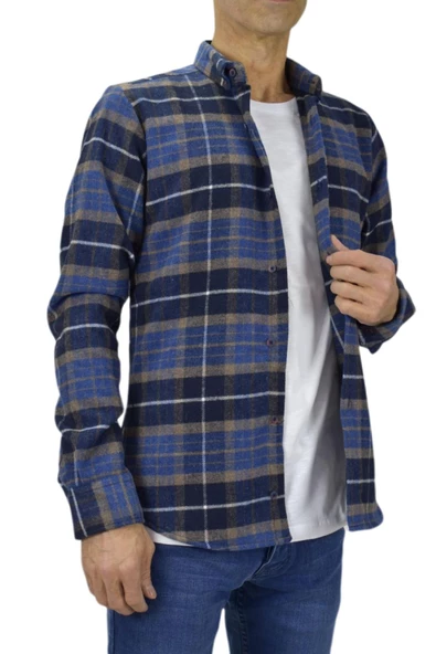 Erkek Uzun Kol Silim Fit Oduncu Gömlek BGL-ST01687 - Resim 4