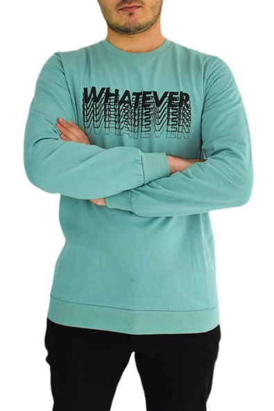 Erkek Sıfır Yaka Sweat Whatever BGL-ST01723 - 8