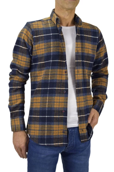 Erkek Uzun Kol Silim Fit Oduncu Gömlek BGL-ST01687 - Resim 2