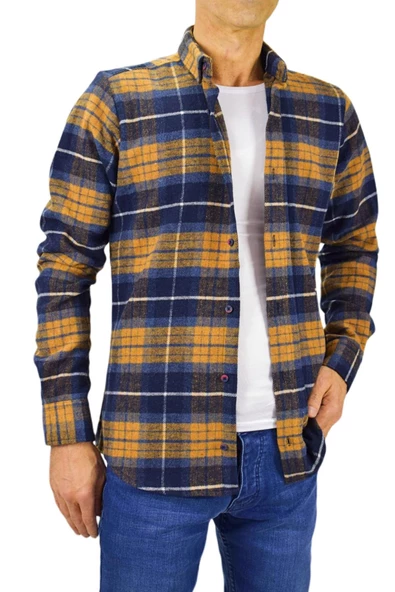 Erkek Uzun Kol Silim Fit Oduncu Gömlek BGL-ST01687 - Resim 3