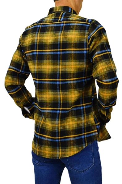 Erkek Silim Fit Ekose Oduncu Gömlek BGL-ST01711 - 11