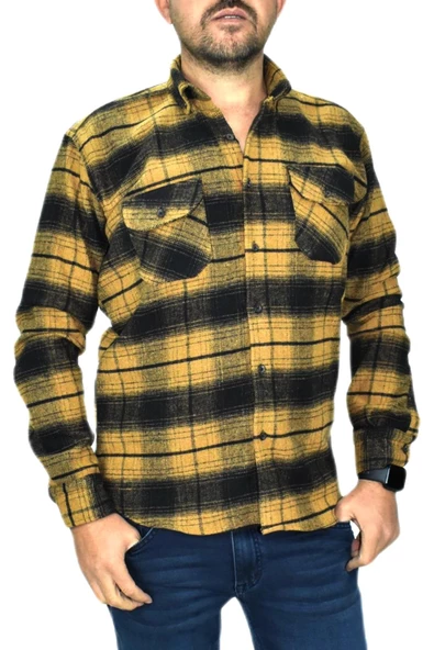 Erkek Gömlek Oduncu Silim Fit Uzun Kol Çift Cepli BGL-ST01682 - Resim 2