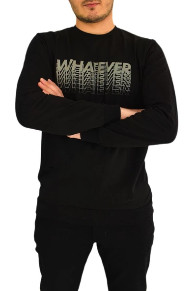 Erkek Sıfır Yaka Sweat Whatever BGL-ST01723 - 7