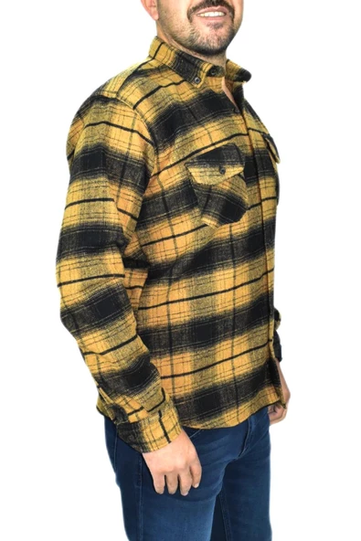 Erkek Gömlek Oduncu Silim Fit Uzun Kol Çift Cepli BGL-ST01682 - Resim 9