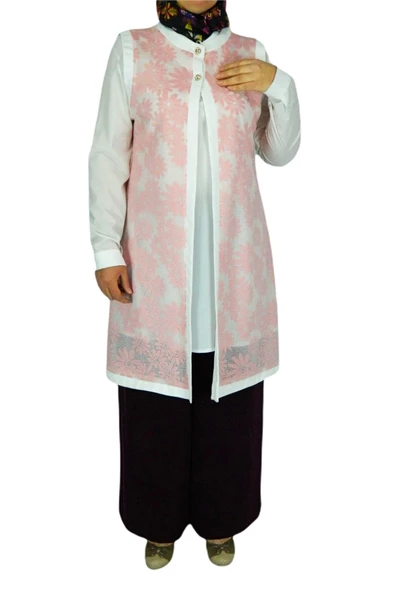 Kadın Krep Güpür İkili Tunik MSK-0262 - Resim 5