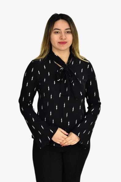 Kadın Yeşil Desenli Bluz BGL-ST00592 ürün görseli