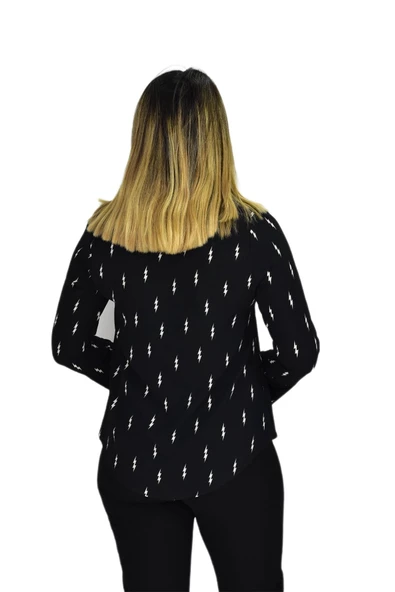 Kadın Yeşil Desenli Bluz BGL-ST00592 - Resim 8