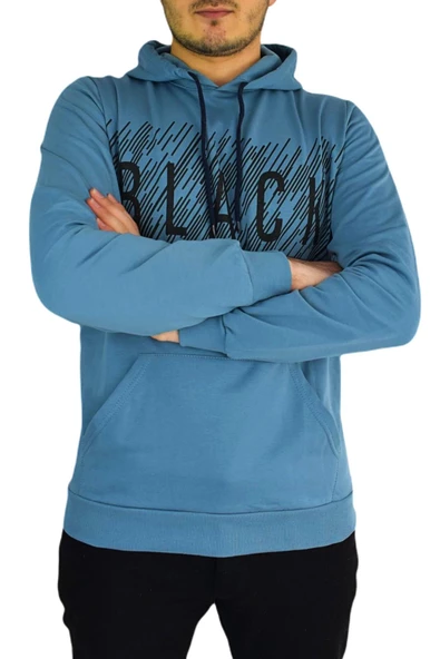 Erkek Kapüşonu Sweat Baskılı 1030 BGL-ST01733 - Resim 8
